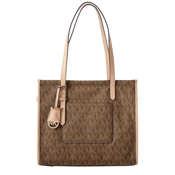 Michael Kors DARIEN Signature Print Medium Tote Shoulder Bag Mocha Nwt $278 - Picture 1 of 4